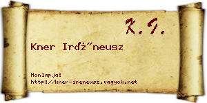 Kner Iréneusz névjegykártya